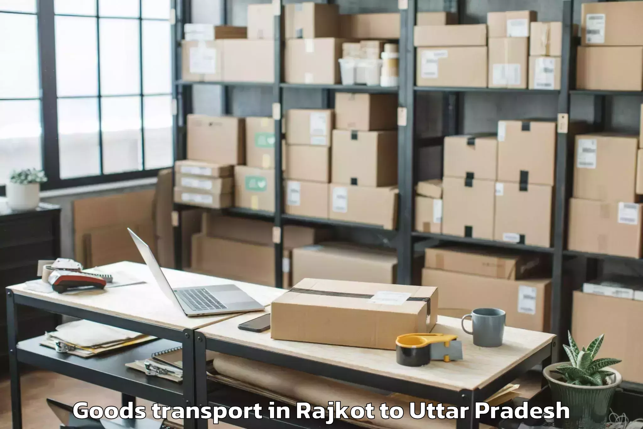 Trusted Rajkot to Abhilashi University Noida Goods Transport